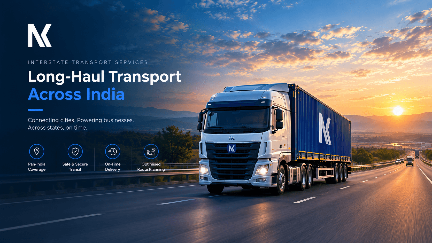 NARSIK Logistics interstate freight truck on an Indian highway